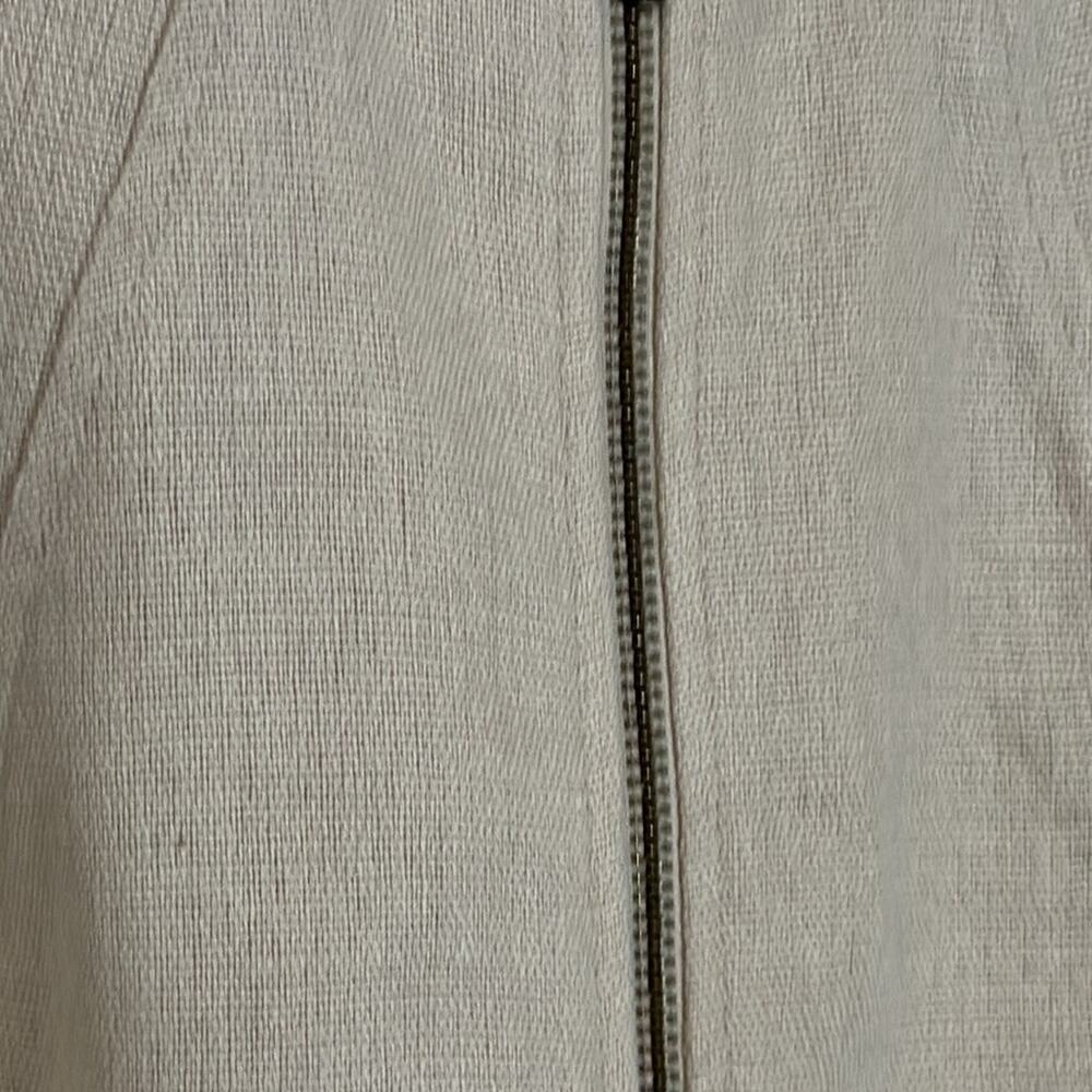 Coldwater Creek 100% Linen Hooded Swing Neutral Lagenlook Jacket Size M - Picture 6 of 7